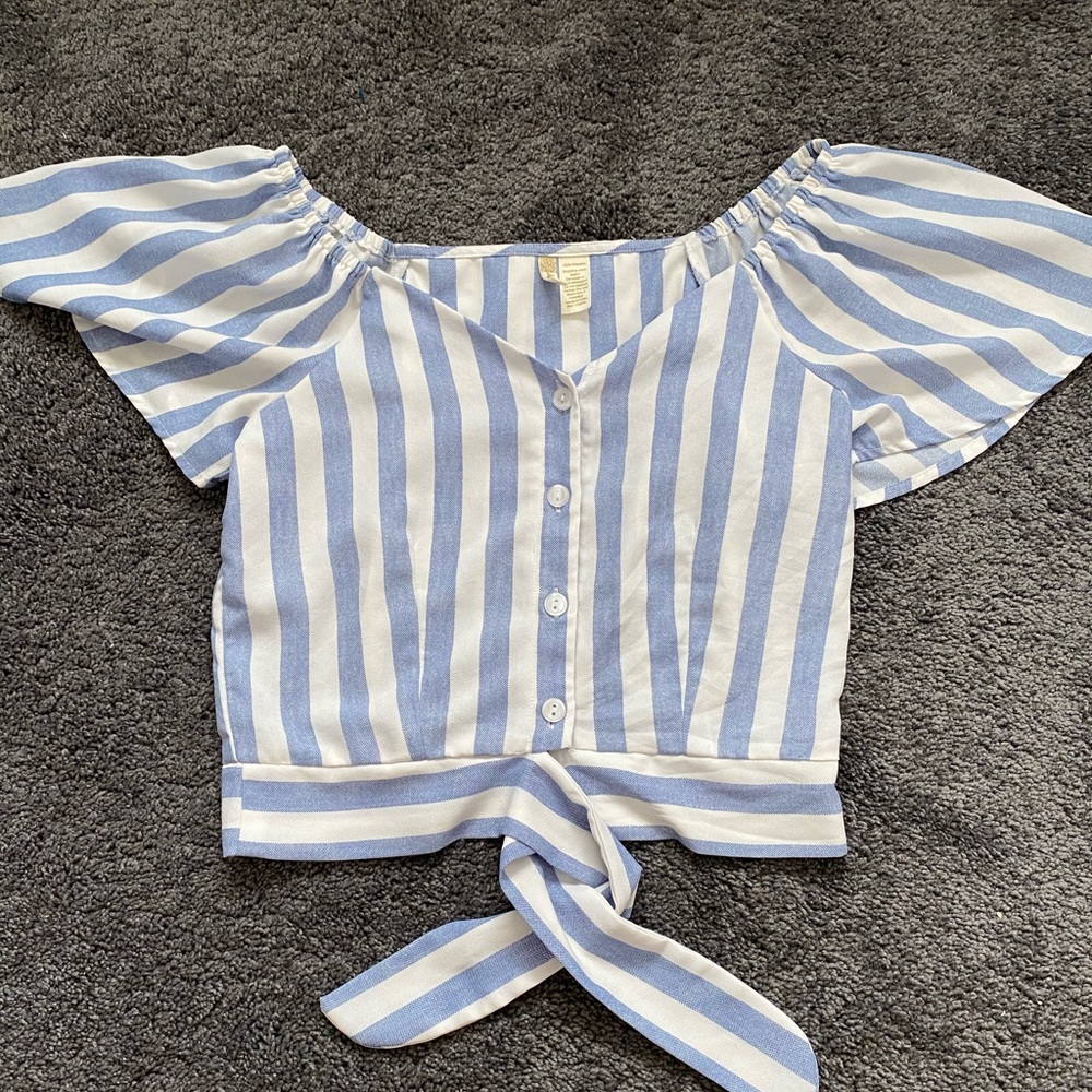 Blue and White Striped Shirt